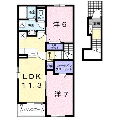 ヴァーサ・メローネⅡ 206【管理NO：1-025606102-02050】 ★家具家電は申し込み後に搬入します★の物件画像