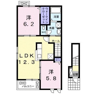 カンタービレ西浜Ⅰ 201【管理NO：1-021760801-02010】 ★家具家電は申し込み後に搬入します★の物件画像