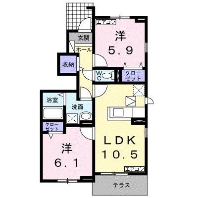 アルコバレーノ　Ｄ 101【管理NO：1-018782102-01010】 ★家具家電は申し込み後に搬入しますの物件画像