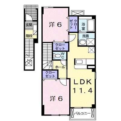 プレシャスコートＫ東松江Ⅰ 201【管理NO：1-013875901-02010】 ★家具家電は申し込み後に搬入します★の物件画像