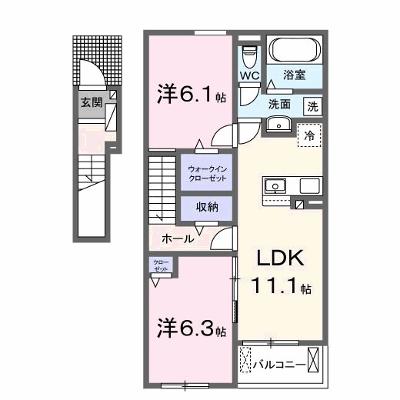 アルシャムス　Ⅰ 203【管理NO：1-027324501-02030】 ★家具家電は申し込み後に搬入しますの物件画像