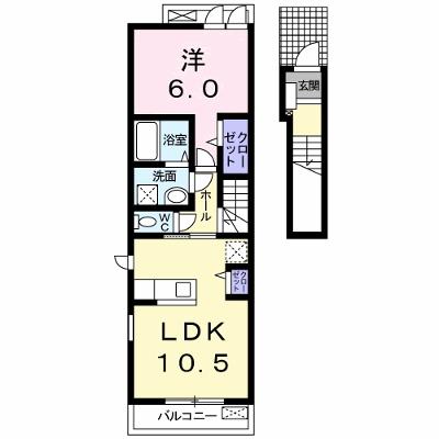 フィオーレⅢ 202【管理NO：1-019344701-02020】 ★家具家電は申し込み後に搬入します 2026年07月中旬入居可能の物件画像