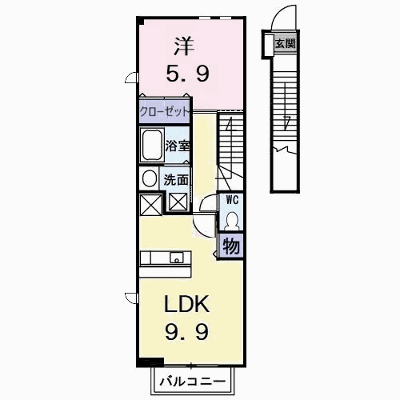 フラン　ブリッサ　Ａ 205【管理NO：1-012759801-02040】 ★家具家電は申し込み後に搬入します★の物件画像