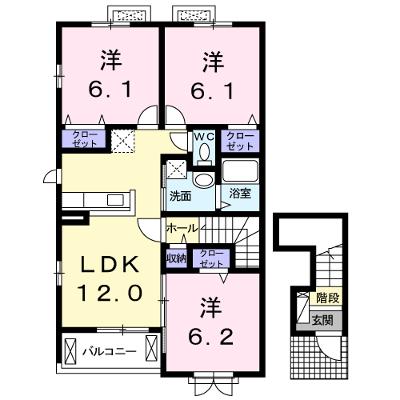 クラールプレディエＦ 201【管理NO：1-023319802-02010】 ★家具家電は申し込み後に搬入します★の物件画像
