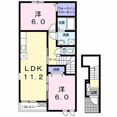 メゾンド　Ｋ２ 201【管理NO：1-017257901-02010】の物件画像