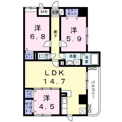 ディアコート　木太 901【管理NO：1-015141901-09010】 ★家具家電は申し込み後に搬入しますの物件画像