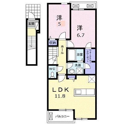 テール　リッシュⅢ 203【管理NO：1-022260503-02030】 ★家具家電は申し込み後に搬入しますの物件画像