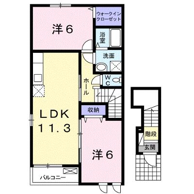 エアリーフィールドからたち 201【管理NO：1-017076401-02010】 ★家具家電は申し込み後に搬入します 2026年07月下旬入居可能の物件画像
