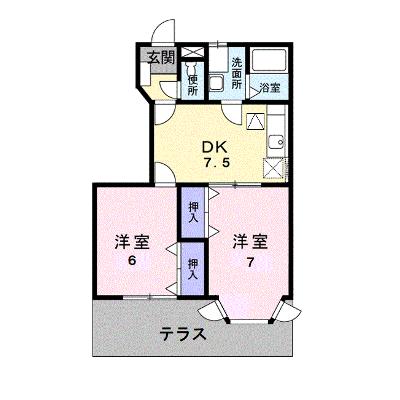 グランディール堀越　ⅡＢ 102【管理NO：1-011200602-01020】 ★家具家電は申し込み後に搬入しますの物件画像