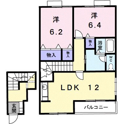 パレス・ニュールミネⅡ　Ａ 203【管理NO：1-012742101-02030】 ★家具家電は申し込み後に搬入しますの物件画像