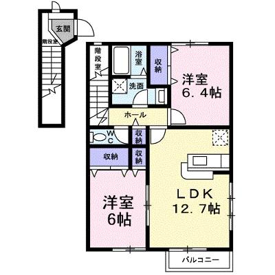 サンライズ川原　Ｃ 201【管理NO：1-011671501-02010】 ★家具家電は申し込み後に搬入しますの物件画像