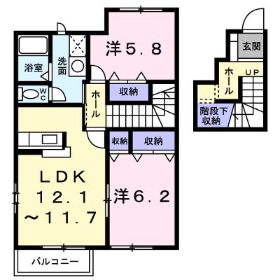 ひまわり　Ｂ 202【管理NO：1-010679702-02020】 ★家具家電は申し込み後に搬入します★の物件画像