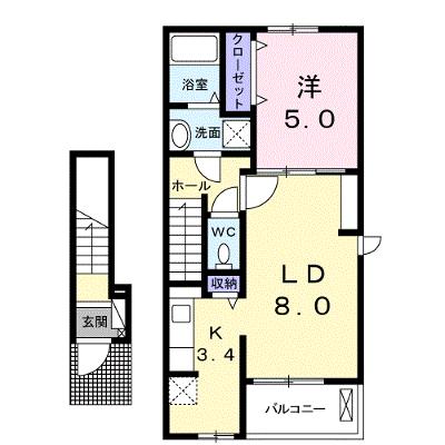 プラシード 205【管理NO：1-020128301-02040】 ★家具家電は申し込み後に搬入します★の物件画像