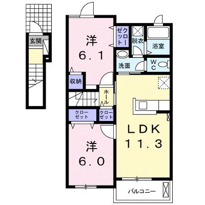 ブルーマーリン　Ｅ 202【管理NO：1-021710501-02020】 ★家具家電は申し込み後に搬入しますの物件画像