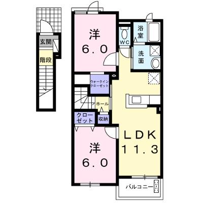 ニューカレントＡ 202【管理NO：1-018964501-02020】 ★家具家電は申し込み後に搬入します★の物件画像