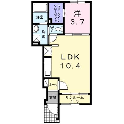 シュウ・レミングＡ 102【管理NO：1-018529001-01020】 ★家具家電は申し込み後に搬入します★の物件画像