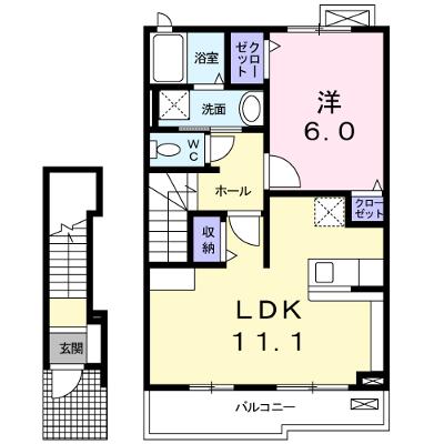 ラ・クゥー　Ｂ 203【管理NO：1-016184502-02030】 ★家具家電は申し込み後に搬入します★の物件画像