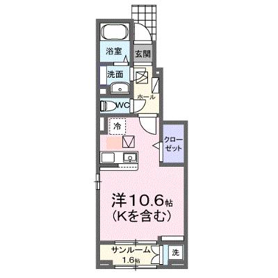 プレフェリート・Ⅴ 107【管理NO：1-027607602-01060】 ★家具家電は申し込み後に搬入します★の物件画像