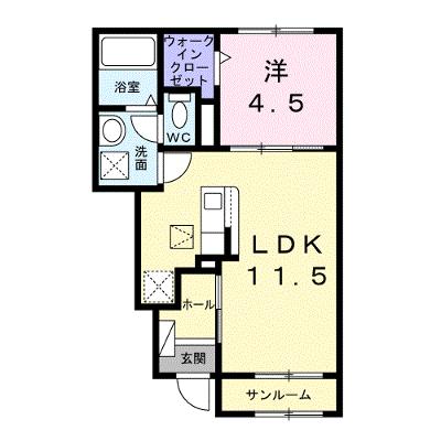ア・ピアチェーレ　Ｆ 105【管理NO：1-028483901-01040】 ★家具家電は申し込み後に搬入します★の物件画像