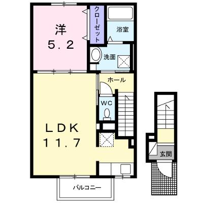 カーサ・フェリーチェ　Ａ 203【管理NO：1-024253301-02030】 ★家具家電は申し込み後に搬入しますの物件画像