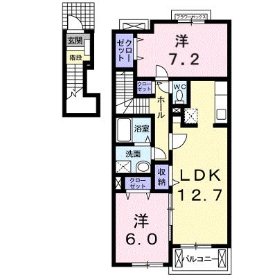 カサ　フローレス　Ｂ 202【管理NO：1-017423102-02020】 ★家具家電は申し込み後に搬入しますの物件画像