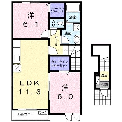 エルヴェ・クレール 201【管理NO：1-016022301-02010】 ★家具家電は申し込み後に搬入しますの物件画像