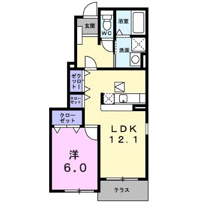 ポム・ド・テール 101【管理NO：1-013709901-01010】 ★家具家電は申し込み後に搬入します★の物件画像