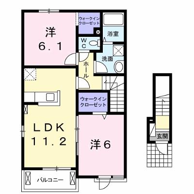 メローライフ　Ｄ 201【管理NO：1-018825401-02010】 ★家具家電は申し込み後に搬入しますの物件画像