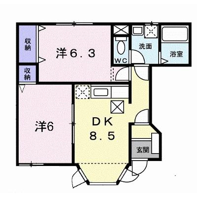 アミティエＡ 103【管理NO：1-006803001-01030】 ★家具家電は申し込み後に搬入しますの物件画像