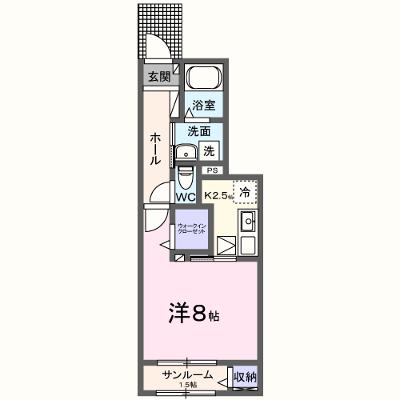 パラディス 102【管理NO：1-028367101-01020】 ★家具家電は申し込み後に搬入します★ ★2026年10月上旬入居可能★の物件画像