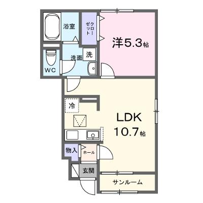 カーサ・ヴィゴ鴨方 106【管理NO：1-028590801-01050】 ★家具家電は申し込み後に搬入します★の物件画像