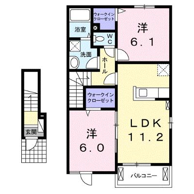 カーサ　エスペランツァⅡ 202【管理NO：1-022377401-02020】 ★家具家電は申し込み後に搬入しますの物件画像