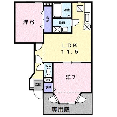 ツインシャトーＢ 102【管理NO：1-007541102-01020】 ★家具家電は申し込み後に搬入しますの物件画像
