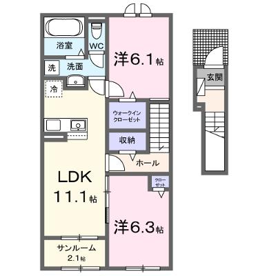 ハーモニー　Ⅰ 203【管理NO：1-028682401-02030】 ★家具家電は申し込み後に搬入します 2026年09月下旬入居可能の物件画像