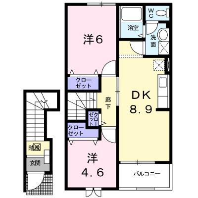 メゾンボヌールＢ 203【管理NO：1-011957802-02030】 ★家具家電は申し込み後に搬入しますの物件画像