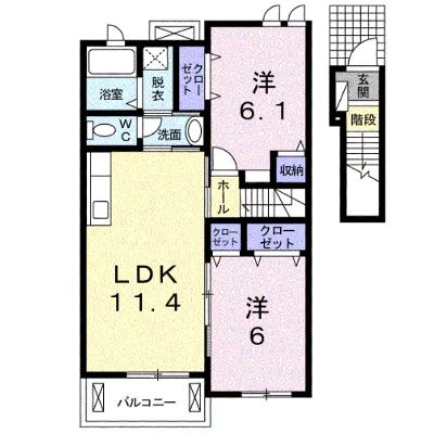 レインボーハウスⅡ　Ａ 202【管理NO：1-016584501-02020】 ★家具家電は申し込み後に搬入します★の物件画像