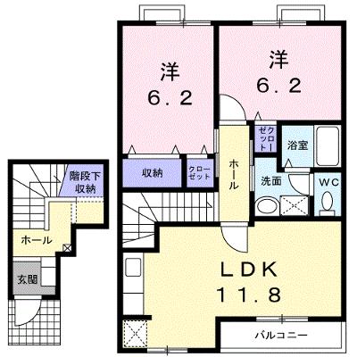オーブリーヒキノＡ 203【管理NO：1-010134201-02030】 ★家具家電は申し込み後に搬入しますの物件画像