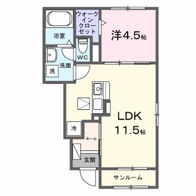 ラルジュＡ 105【管理NO：1-028563201-01050】 ★家具家電は申し込み後に搬入します★の物件画像