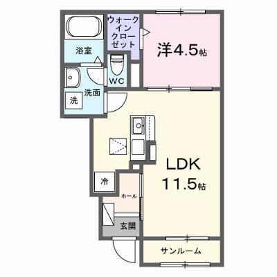 ラルジュＡ 104【管理NO：1-028563201-01040】 ★家具家電は申し込み後に搬入します 2026年09月下旬入居可能の物件画像