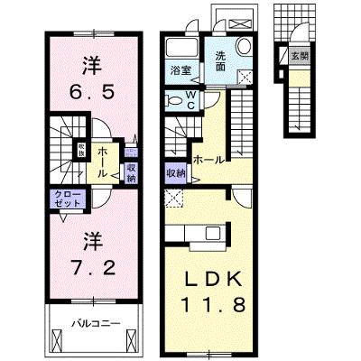 プリムローズＨＢ 203【管理NO：1-019432101-02030】 ★家具家電は申し込み後に搬入します★の物件画像