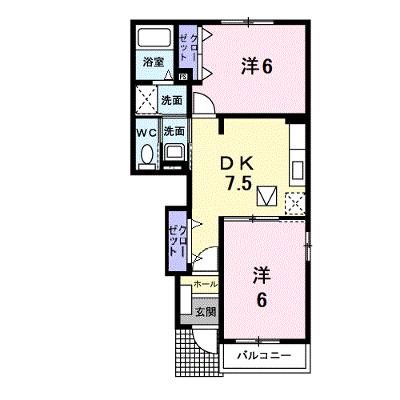 サンリバーヒルズ　Ａ 104【管理NO：1-012749101-01040】 ★家具家電は申し込み後に搬入します★の物件画像