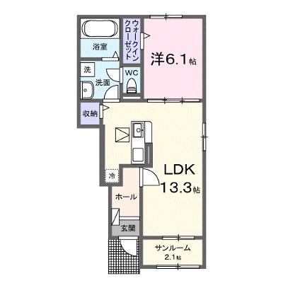 ソーレ　Ⅱ 102【管理NO：1-028359802-01020】 ★家具家電は申し込み後に搬入します★の物件画像
