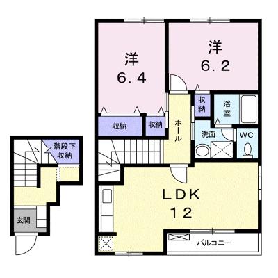グランドールＢ 203【管理NO：1-012214202-02030】 ★家具家電は申し込み後に搬入しますの物件画像