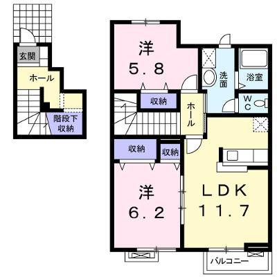 ヴィラフィールド 202【管理NO：1-012648501-02020】 ★家具家電は申し込み後に搬入します★の物件画像