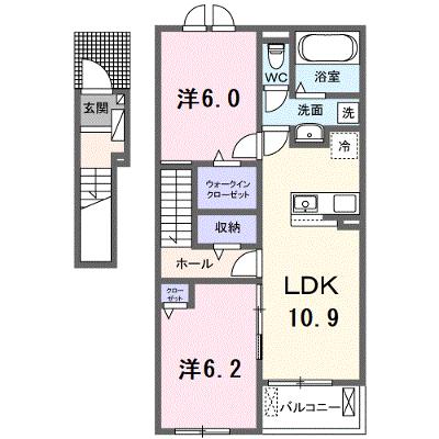 雅　Ｂ棟 202【管理NO：1-026709202-02020】 ★家具家電は申し込み後に搬入しますの物件画像