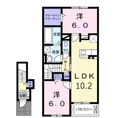 アジュールＣ 203【管理NO：1-025422403-02030】 ★家具家電は申し込み後に搬入します 2026年08月中旬入居可能の物件画像