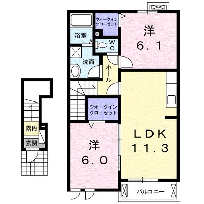 フラット　ヒルズ　Ⅱ 202【管理NO：1-017621302-02020】 ★家具家電は申し込み後に搬入しますの物件画像