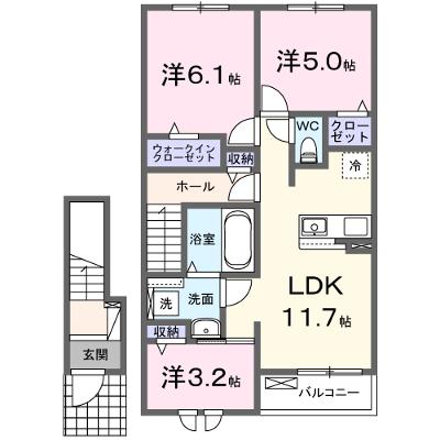 エトワールＡ 204【管理NO：1-028604301-02040】 ★家具家電は申し込み後に搬入します★ ★2027年01月下旬入居可能★の物件画像