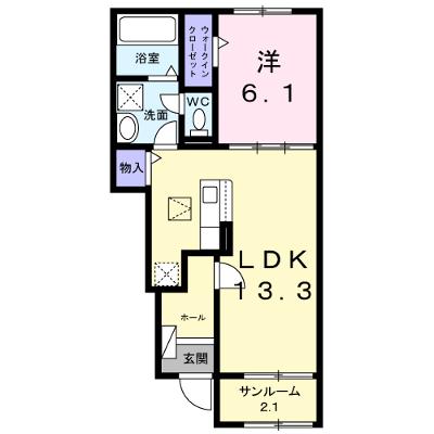 サン・パルージュⅡ 103【管理NO：1-028707401-01030】 ★家具家電は申し込み後に搬入します★ ★2026年10月上旬入居可能★の物件画像