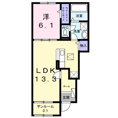 サン・パルージュⅡ 102【管理NO：1-028707401-01020】 ★家具家電は申し込み後に搬入します★ ★2026年10月上旬入居可能★の物件画像